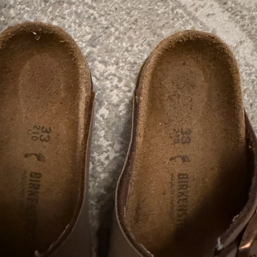 Birkenstock Kids Brown Two-Strap Sandals